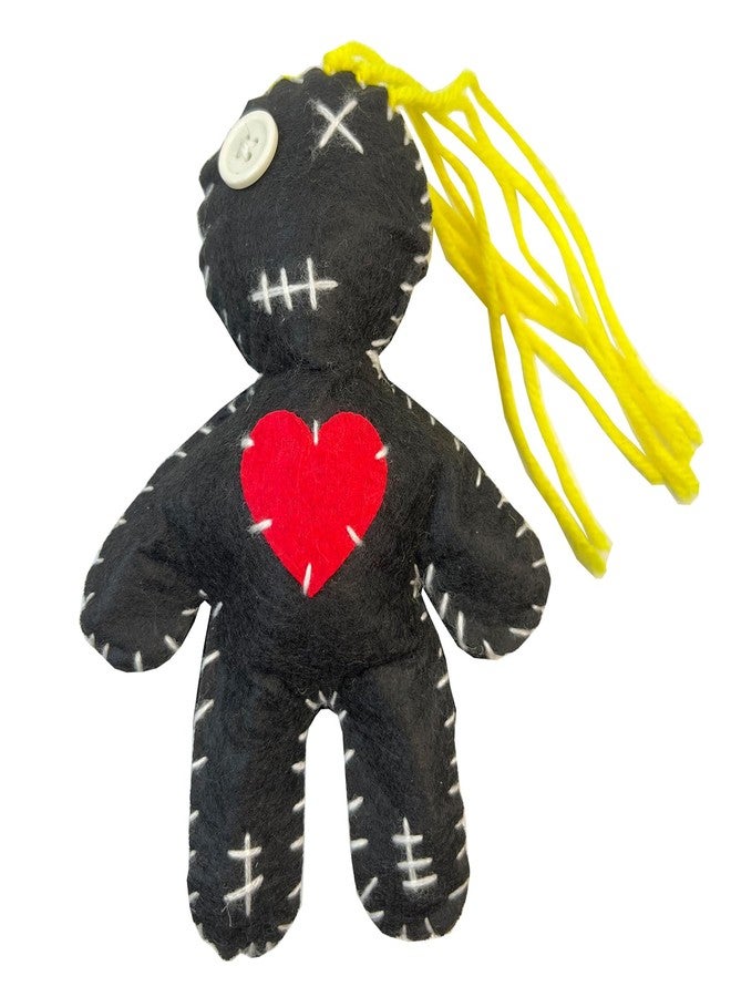 Stitch-Witch 6.2” Handmade Empath Protection Poppet Voodoo Doll, Halloween Decor, Witch Wicca Pagan Altar (Light Golden Blonde Hair) - Image 5